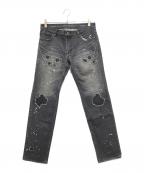 NUMBER (N)INEナンバーナイン）の古着「ダメージデニムパンツ」｜ブラック