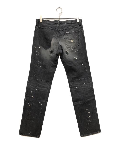 NUMBER (N)INE（ナンバーナイン）NUMBER (N)INE (ナンバーナイン) ダメージデニムパンツ ブラック サイズ:3×30の古着・服飾アイテム