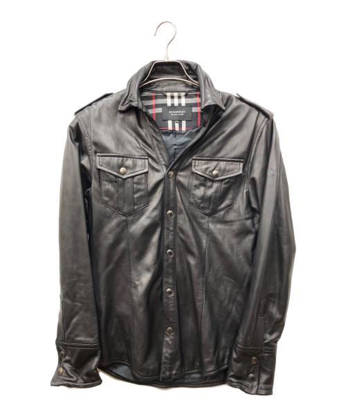 BURBERRY BLACK LABEL（バーバリーブラックレーベル）BURBERRY BLACK LABEL (バーバリーブラックレーベル) ラムレザージャケット ブラック サイズ:Mの古着・服飾アイテム