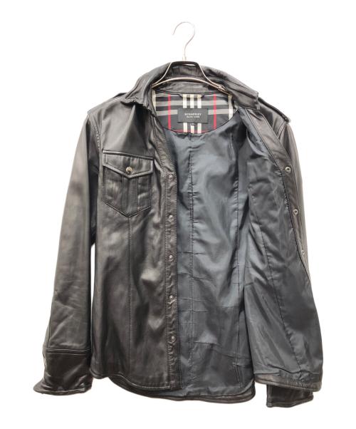 BURBERRY BLACK LABEL（バーバリーブラックレーベル）BURBERRY BLACK LABEL (バーバリーブラックレーベル) ラムレザージャケット ブラック サイズ:Mの古着・服飾アイテム