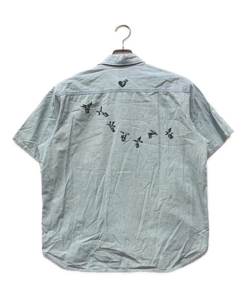 HUMAN MADE（ヒューマンメイド）HUMAN MADE (ヒューマンメイド) CHAMBRAY S/S SHIRT ブルー サイズ:Mの古着・服飾アイテム