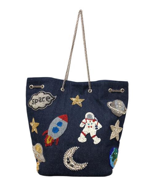 NINA（ニナ）NINA (ニナ) コズミック柄バケツ型トート ブルー サイズ:下記参照の古着・服飾アイテム