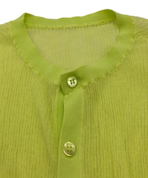 CABAN（キャバン）CABaN (キャバン) コットンナイロンリブ シアークルーネックカーディガン グリーン サイズ:FREEの古着・服飾アイテム