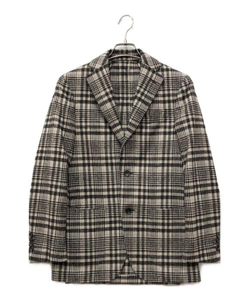 LARDINI（ラルディーニ）LARDINI (ラルディーニ) 2Bチェックジャケット ブラウン サイズ:42の古着・服飾アイテム