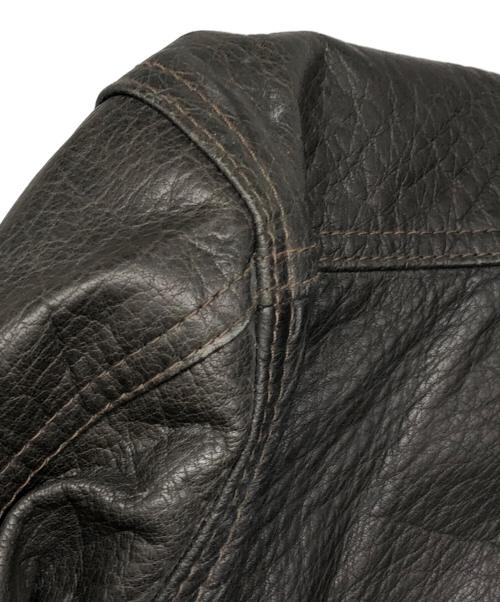 Timberland（ティンバーランド）Timberland (ティンバーランド) レザーブルゾン ブラウン サイズ:Sの古着・服飾アイテム