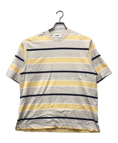 everyone（エブリワン）everyone (エブリワン) multi border short sleeve tee グレー サイズ:Lの古着・服飾アイテム