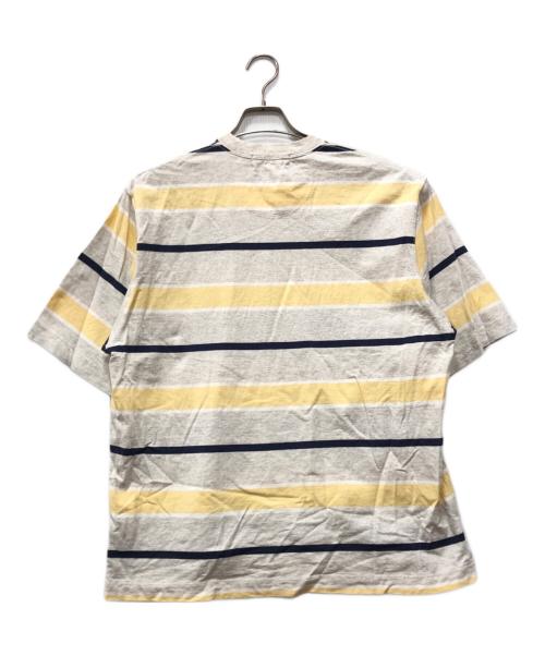 everyone（エブリワン）everyone (エブリワン) multi border short sleeve tee グレー サイズ:Lの古着・服飾アイテム