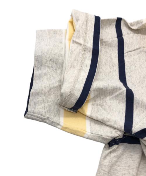 everyone（エブリワン）everyone (エブリワン) multi border short sleeve tee グレー サイズ:Lの古着・服飾アイテム