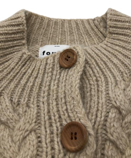 foufou（フーフー ザドレス）foufou (フーフー) fisherman knit cardigan ベージュ サイズ:FREEの古着・服飾アイテム