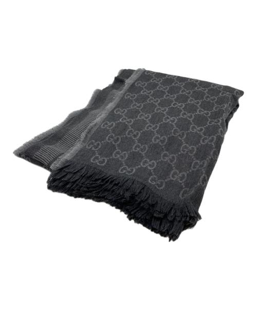 GUCCI（グッチ）GUCCI (グッチ) GG柄ウールシルク混ストール グレーの古着・服飾アイテム
