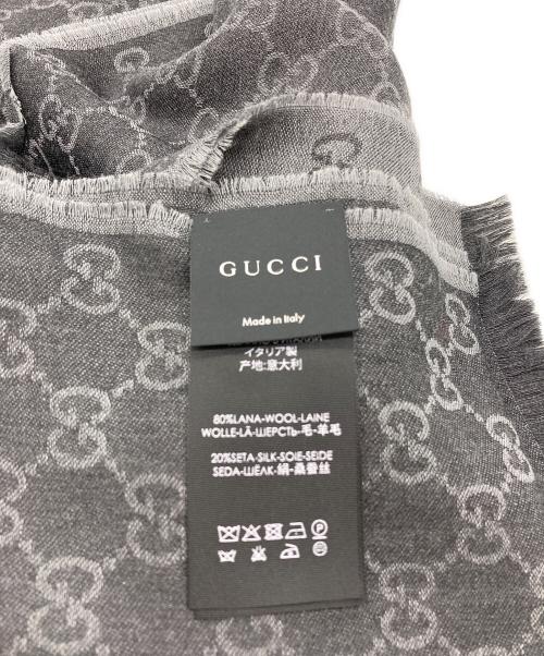 GUCCI（グッチ）GUCCI (グッチ) GG柄ウールシルク混ストール グレーの古着・服飾アイテム