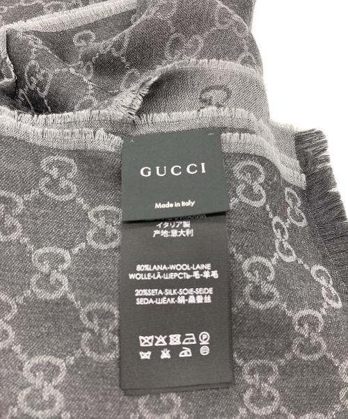 GUCCI（グッチ）GUCCI (グッチ) GG柄ウールシルク混ストール グレーの古着・服飾アイテム
