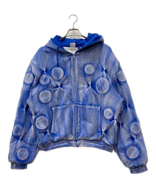 bad son（バッドサン）bad son (バッドサン) 酸素パッド付 ジップパーカー ブルー サイズ:Lの古着・服飾アイテム