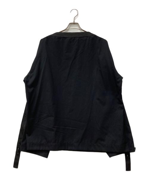 s'yte（サイト）s'yte (サイト) WOOL/POLYESTER TROPICAL CREW NECK TAPED SLEEVES PULLOVER SHIRT ブラック サイズ:3の古着・服飾アイテム