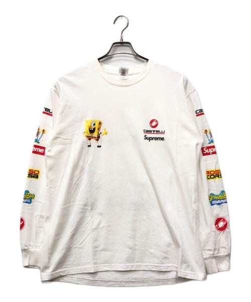 SUPREME（シュプリーム）Supreme (シュプリーム) SpongeBob SquarePants (スポンジボブスクエアパンツ) Castelli (カステリ) Racing L/S Tee ホワイト サイズ:Mの古着・服飾アイテム