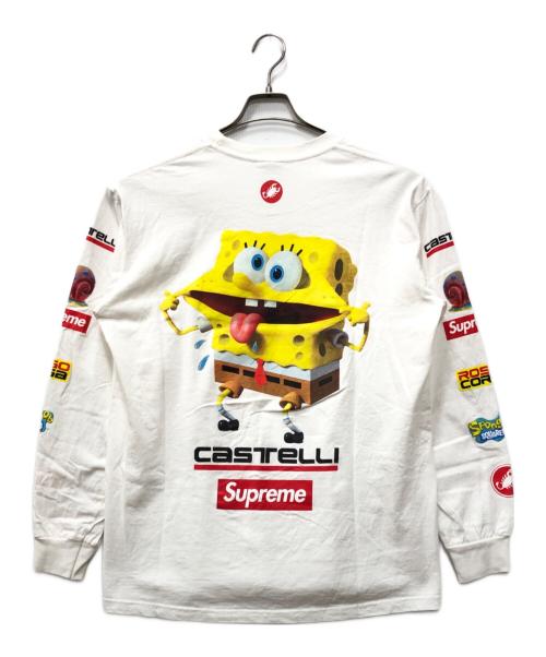 SUPREME（シュプリーム）Supreme (シュプリーム) SpongeBob SquarePants (スポンジボブスクエアパンツ) Castelli (カステリ) Racing L/S Tee ホワイト サイズ:Mの古着・服飾アイテム
