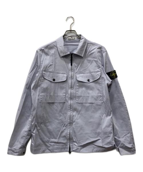 STONE ISLAND（ストーンアイランド）STONE ISLAND (ストーンアイランド) Organic Stretch Cotton Overshirt ブルー サイズ:Mの古着・服飾アイテム