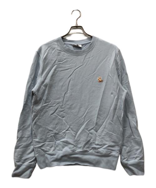 maison kitsune（メゾンキツネ）MAISON KITSUNE (メゾンキツネ) チラックス パッチ レギュラー スウェットシャツ ブルー サイズ:XLの古着・服飾アイテム