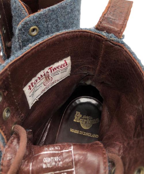 Dr.Martens（ドクターマーチン）Dr.Martens (ドクターマーチン) Harris Tweed (ハリスツイード) ツイードブーツ ネイビー サイズ:UK8の古着・服飾アイテム