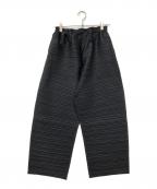 PLEATS PLEASEプリーツプリーズ）の古着「横プリーツパンツ」｜ブラック