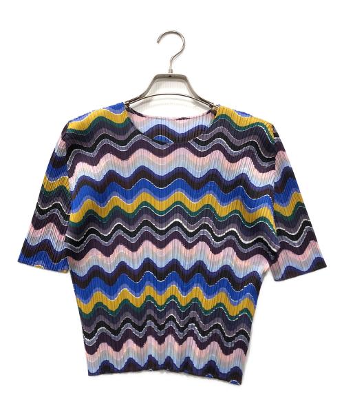 PLEATS PLEASE（プリーツプリーズ）PLEATS PLEASE (プリーツプリーズ) プリーツカットソー マルチカラー サイズ:3の古着・服飾アイテム