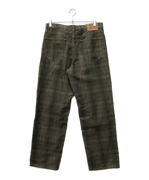 stussy（ステューシー）stussy (ステューシー) BIG OL JEANS CANVAS PLAID グリーン サイズ:28の古着・服飾アイテム