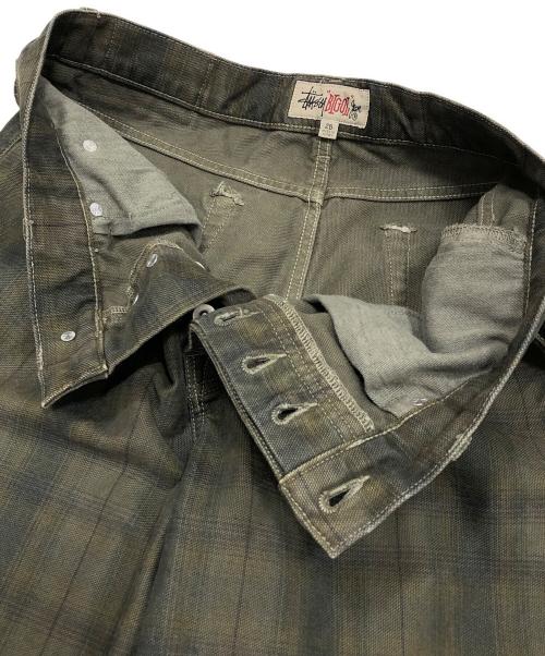 stussy（ステューシー）stussy (ステューシー) BIG OL JEANS CANVAS PLAID グリーン サイズ:28の古着・服飾アイテム