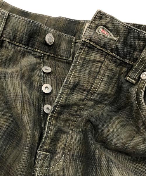 stussy（ステューシー）stussy (ステューシー) BIG OL JEANS CANVAS PLAID グリーン サイズ:28の古着・服飾アイテム