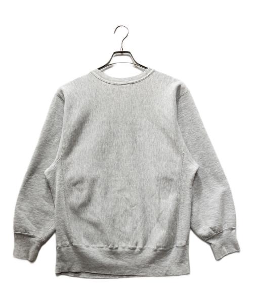 Champion REVERSE WEAVE（チャンピオン リバース ウィーブ）Champion REVERSE WEAVE (チャンピオン リバース ウィーブ) 三段プリントリバースウィーブスウェット グレー サイズ:Lの古着・服飾アイテム