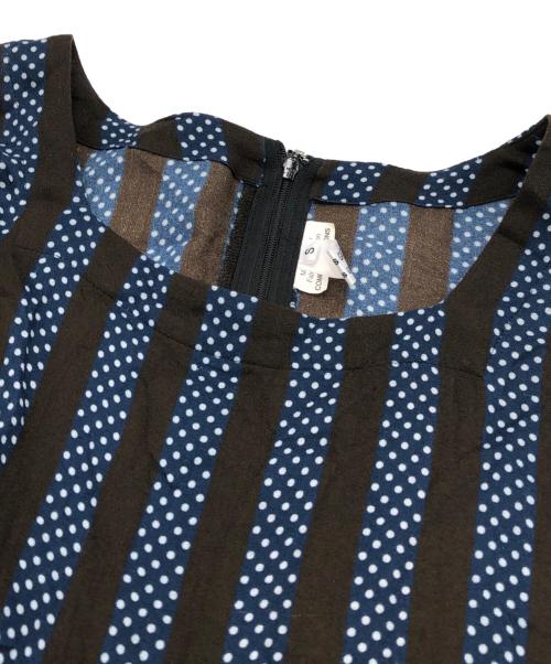 COMME des GARCONS COMME des GARCONS（コムデギャルソン コムデギャルソン）COMME des GARCONS COMME des GARCONS (コムデギャルソン コムデギャルソン) 総柄ドットブラウスワンピース ブルー サイズ:Sの古着・服飾アイテム