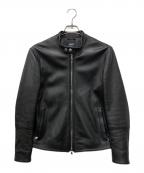EMMETIエンメティ）の古着「ラムレザーシングルジャケット」｜ブラック