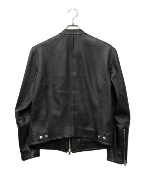 EMMETI（エンメティ）EMMETI (エンメティ) ラムレザーシングルジャケット ブラック サイズ:46の古着・服飾アイテム