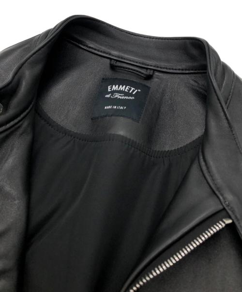 EMMETI（エンメティ）EMMETI (エンメティ) ラムレザーシングルジャケット ブラック サイズ:46の古着・服飾アイテム