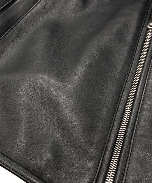 EMMETI（エンメティ）EMMETI (エンメティ) ラムレザーシングルジャケット ブラック サイズ:46の古着・服飾アイテム