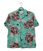 Hysteric Glamourヒステリックグラマー）の古着「SWEET 16 DOLLS柄オープンカラーシャツ」｜グリーン