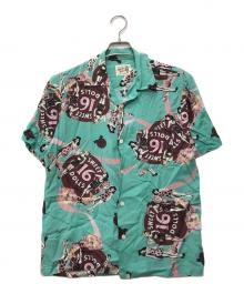 Hysteric Glamour（ヒステリックグラマー）の古着「SWEET 16 DOLLS柄オープンカラーシャツ」｜グリーン