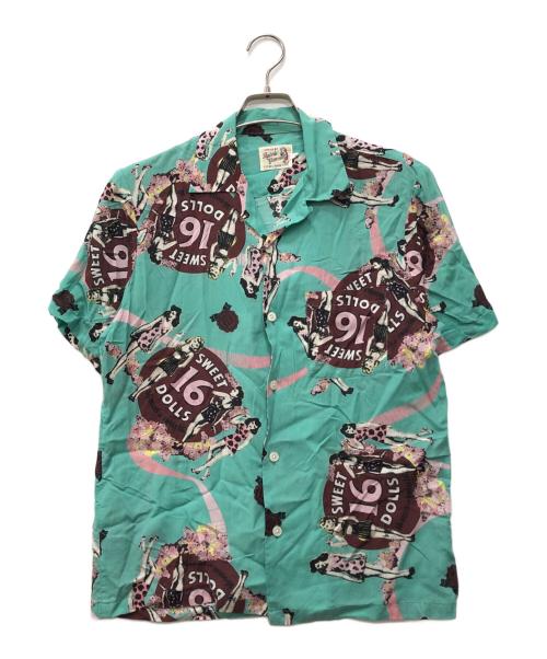 Hysteric Glamour（ヒステリックグラマー）Hysteric Glamour (ヒステリックグラマー) SWEET 16 DOLLS柄オープンカラーシャツ グリーン サイズ:Sの古着・服飾アイテム