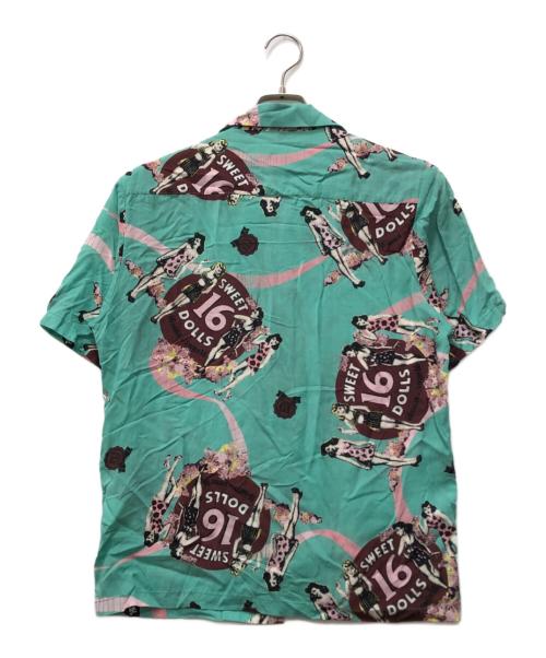 Hysteric Glamour（ヒステリックグラマー）Hysteric Glamour (ヒステリックグラマー) SWEET 16 DOLLS柄オープンカラーシャツ グリーン サイズ:Sの古着・服飾アイテム