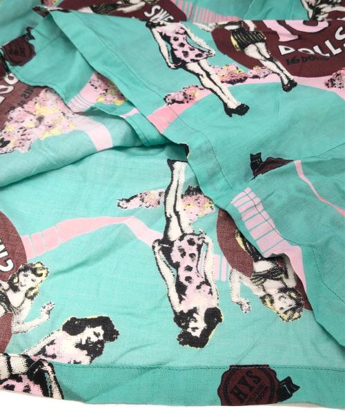 Hysteric Glamour（ヒステリックグラマー）Hysteric Glamour (ヒステリックグラマー) SWEET 16 DOLLS柄オープンカラーシャツ グリーン サイズ:Sの古着・服飾アイテム