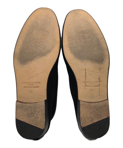 BAUDOIN & LANGE（ボードイン アンド ランジ）BAUDOIN & LANGE (ボードイン アンド ランジ) EDIFICE (エディフィス) リボンタッセルローファー ブラック サイズ:39の古着・服飾アイテム
