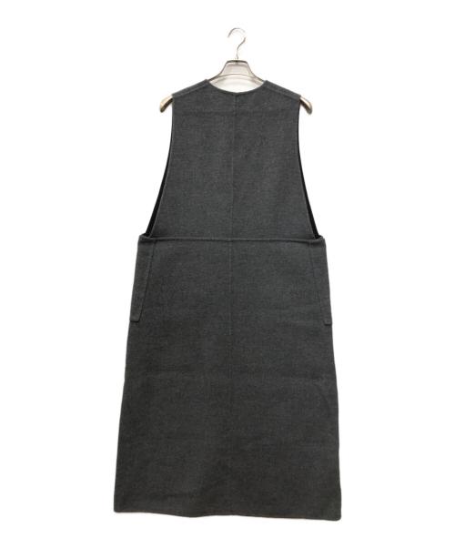 DRAWER（ドゥロワー）Drawer (ドゥロワー) ウール リバー Vネック ノースリーブ ワンピース グレー サイズ:38の古着・服飾アイテム
