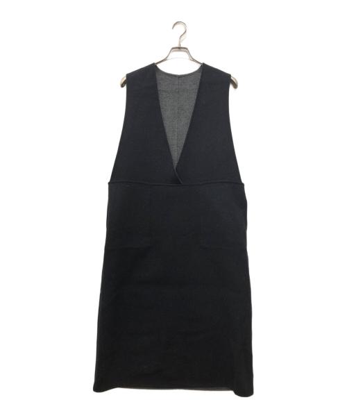 DRAWER（ドゥロワー）Drawer (ドゥロワー) ウール リバー Vネック ノースリーブ ワンピース グレー サイズ:38の古着・服飾アイテム