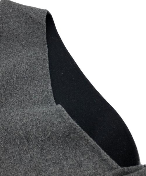 DRAWER（ドゥロワー）Drawer (ドゥロワー) ウール リバー Vネック ノースリーブ ワンピース グレー サイズ:38の古着・服飾アイテム