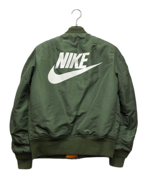 NIKE（ナイキ）NIKE (ナイキ) ALPHA (アルファ) MA-1ジャケット グリーン サイズ:Sの古着・服飾アイテム