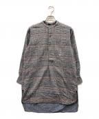 45Rフォーティファイブ・アール）の古着「バンドカラーグレンチェックワンピース」｜ネイビー