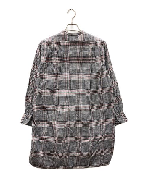 45R（フォーティファイブ・アール）45R (フォーティファイブ・アール) バンドカラーグレンチェックワンピース ネイビー サイズ:1の古着・服飾アイテム