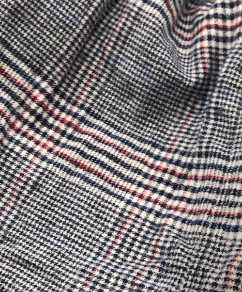 45R（フォーティファイブ・アール）45R (フォーティファイブ・アール) バンドカラーグレンチェックワンピース ネイビー サイズ:1の古着・服飾アイテム