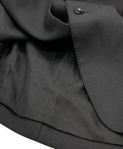 INVERT（インバート）INVERT (インバート) ポリエステルフェイクツイードノーカラーボタンレスジャケット ブラック サイズ:3の古着・服飾アイテム