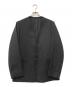 INVERT（インバート）の古着「ポリエステルフェイクツイードノーカラーボタンレスジャケット」｜ブラック