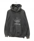 adidasアディダス）の古着「トレフォイルロゴ フーディー」｜ブラック